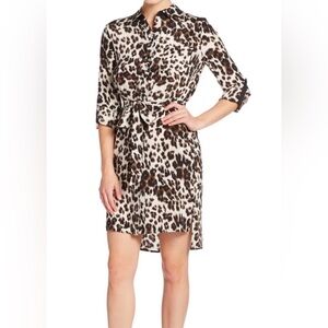 NWT DVF leopard print silk shirt dress. SIZE M